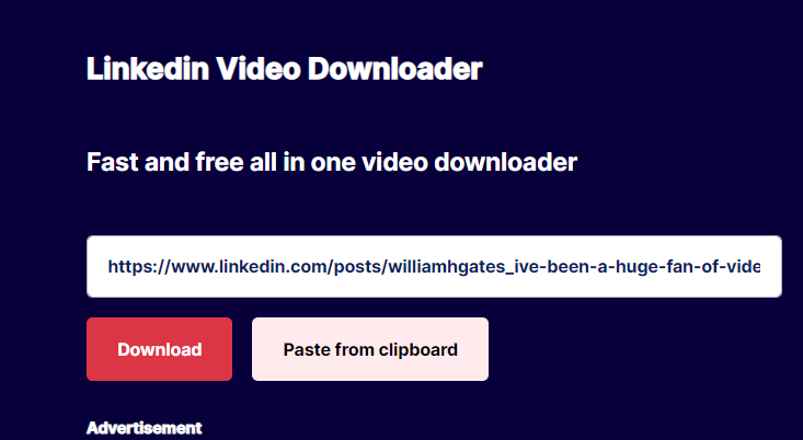 Linkedin Video downloader